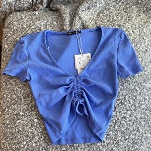 Zara Gathered Cropped Top